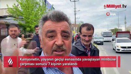 Faciadan dönüldü! 7 işçinin yaralandığı zincirleme kaza