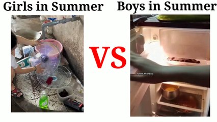 Girls in summer VS Boys in Summer | Funny Video |
