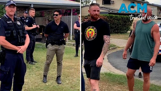 Police stand off with group of vigilantes outside home in Rockhampton, QLD