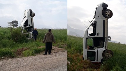 Takla atan araç dik durdu
