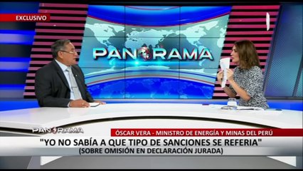 ¡Exclusivo! Ministro de Energía y Minas responde a Panorama: "No sabía a qué tipo de sanciones se refería"