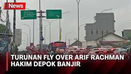 Turunan Fly Over Arif Rachman Hakim Depok Banjir, Kemacetan Mengular hingga Margonda