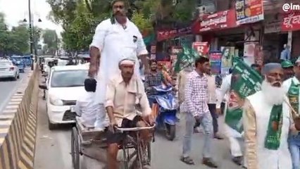 मऊ: एआईएमआईएम के प्रत्याशी का ये अनोखा चुनावी प्रचार, आप भी देखिए