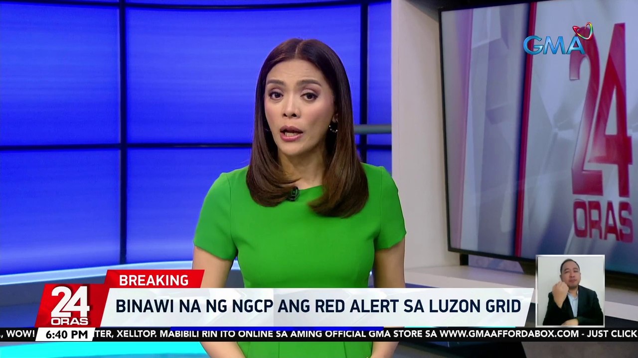 Binawi na ng NGCP ang red alert sa Luzon Grid;...