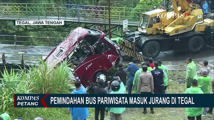 Proses Evakuasi Badan Bus di Tegal Terkendala Jurang yang Curam