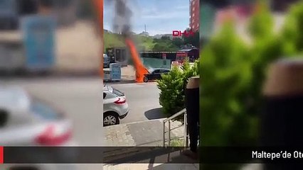 Maltepe'de Otomobil Yangını