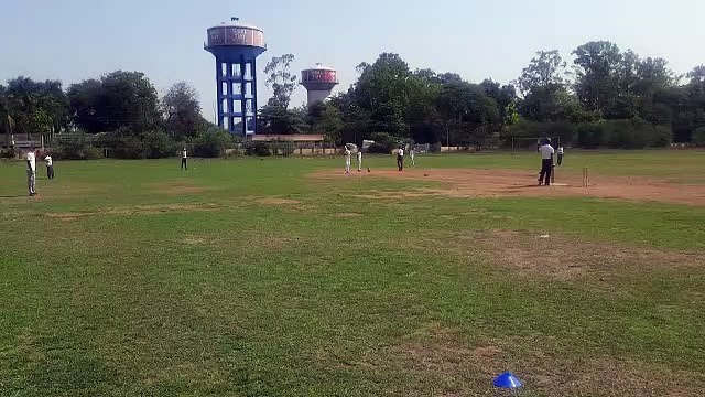 Children are learning the nuances of cricket, a practice match took place