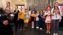 L'hymne Ukrainien lors de la signature de l'accord de partenariat entre Reims, le Grand Reims et Tchernihiv