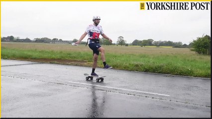 Ryan Swain's skateboard world record attempt at Elvington Airfield