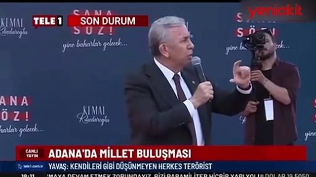 Mansur Yavaş HDP bayrağı eşliğinde konuştu