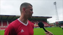 Ben Gladwin reacts to Crawley Town's defeat to Swindon Town