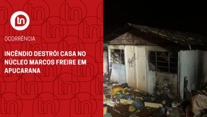 Incêndio destrói casa no Núcleo Marcos Freire em Apucarana