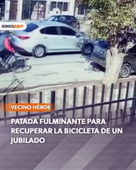 Un ladrón le robó la bicicleta a un jubilado y un vecino le dio una feroz patada para recuperarla