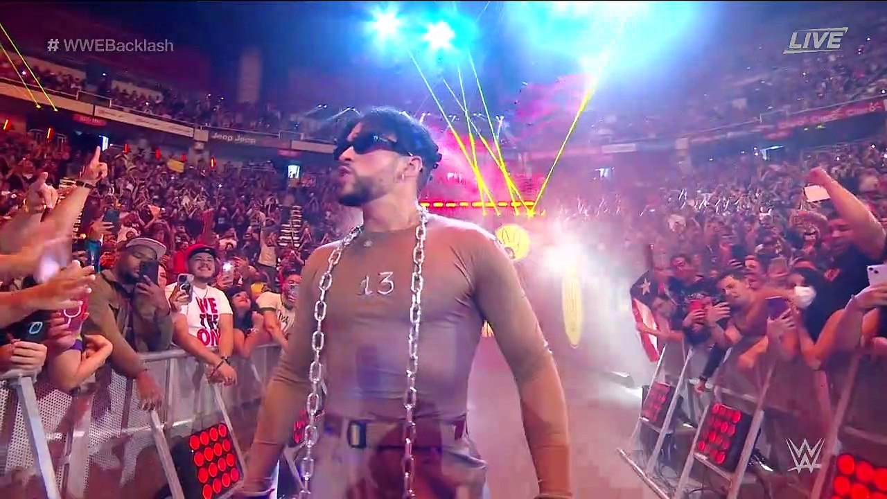 Bad bunnyentrance at wwe backlash video Dailymotion