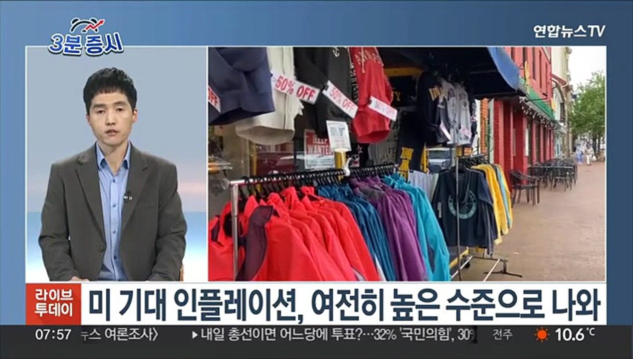[3분증시] 뉴욕증시, 소비자물가 경계 속 혼조…나스닥 0.2%↑ 外