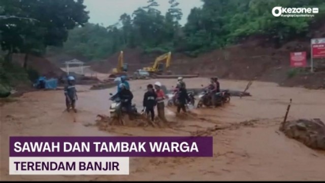 Tanggul Penahan Air Jebol, Sawah dan Tambak Warga Terendam