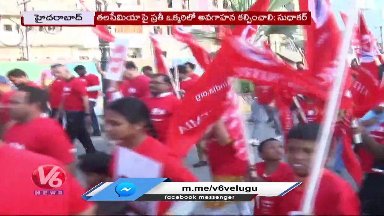 Actor Sudhakar participates In Necklace Road 1 km On Thalassemia Awareness Program _ V6 News
