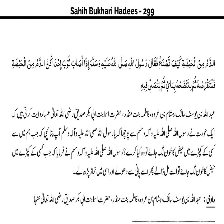 Sahih Bukhari Hadith 299