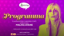 Malika Ayane: “Il mio debutto da scrittrice” in diretta mercoledì 10 maggio alle 12.30 con Claudia Rossi e Andrea Conti