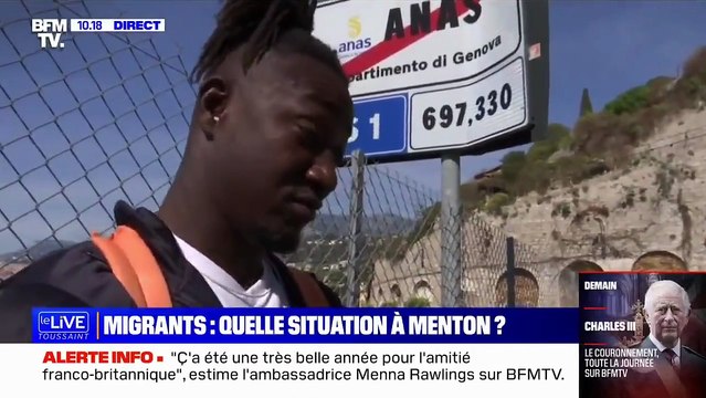 Le discours provoquant d'un migrant illégal de Guinée à la frontière à Menton : La France nous a colonisés, alors nous on va vous envahir. Plein de jeunes d'Afrique viennent !