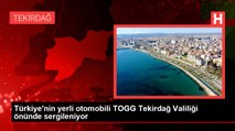 Türkiye'nin yerli otomobili TOGG Tekirdağ Valiliği önünde sergileniyor