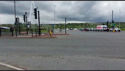 One person taken to hospital after collision between car and ambulance in Sunderland.