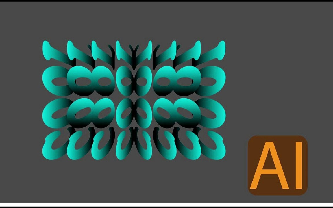 Gradient Flip Text Effect in Illustrator | Graphic design | Illustrator tutorials | apply Gradient