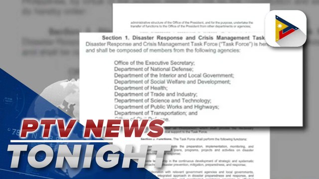 EO 24 issued for the creation of a disaster response and management task force