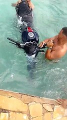 Driving A Bike Into A Pool