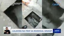Lalaking na-trap sa manhole, sinagip | Saksi