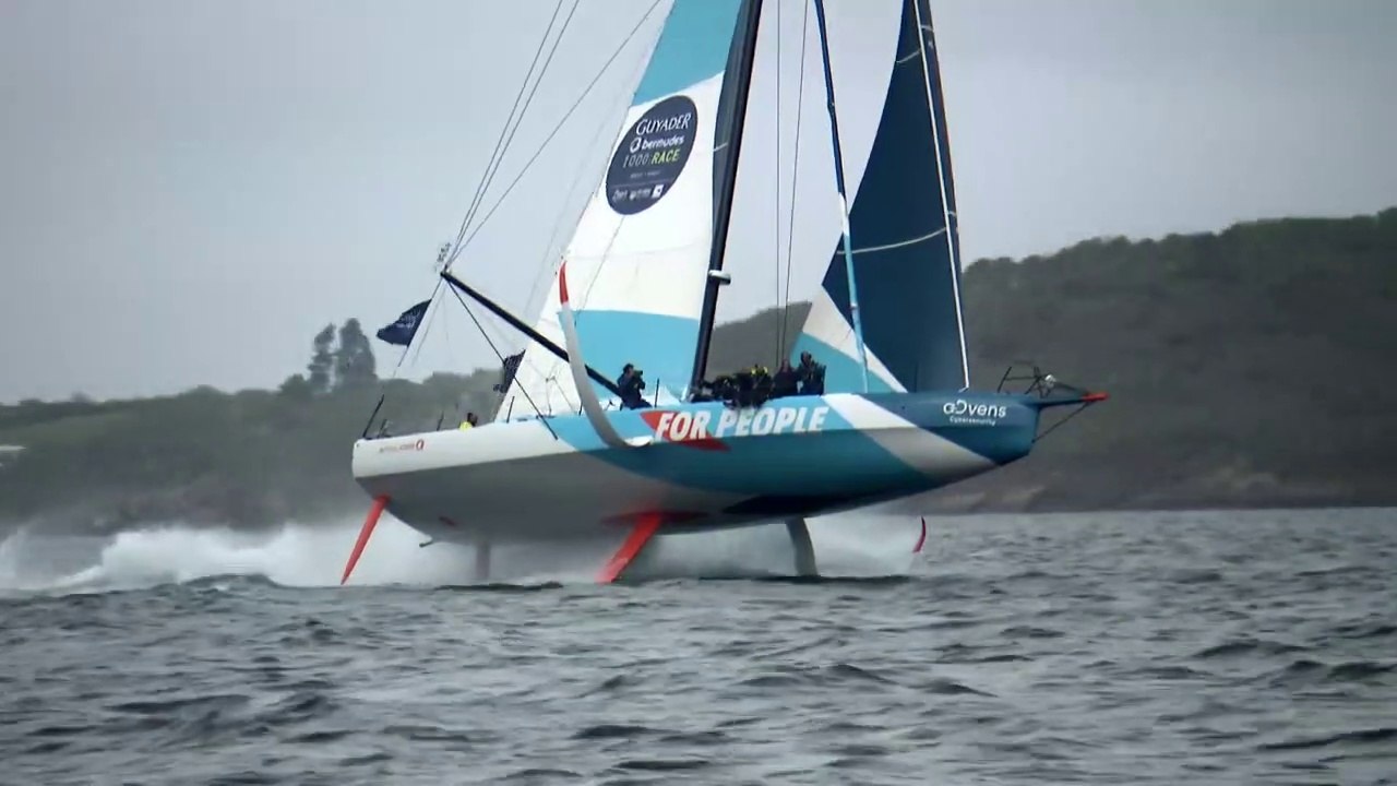 IMOCA GLOBE SERIE 2023 / IMOCA boats foiling at 40 knots I 2023 Guyader Bermudes 1000 Race