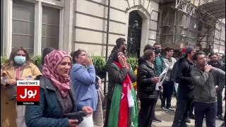 Nawaz Sharif House Surrounded In London - PTI Workers In Action - Imran Khan Arrest - Breaking News