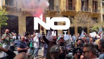 Protestos em frente aos maiores bancos libaneses