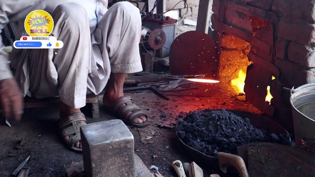Amazing Technique of Making Super Sharp Knife From Old Car Tire Bearing By Talented Blacksmith