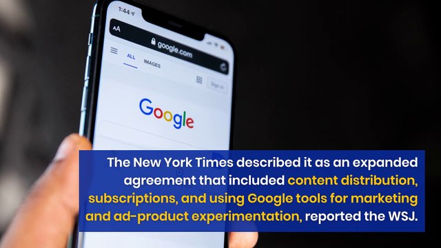 Google To Dole Out $100M To New York Times Under Multi-Year Content Deal - $NYT $GOOG $GOOGL