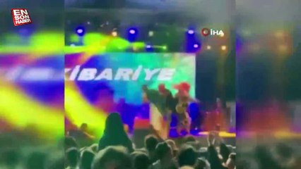 Mersin'de konser veren Kibariye sahneden düşerek hastanelik oldu