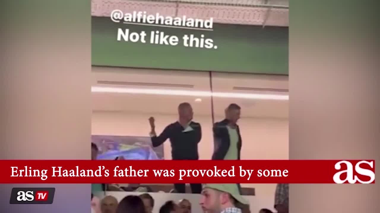 Haaland’s dad throws food at Real Madrid fans, escorted out of stadium