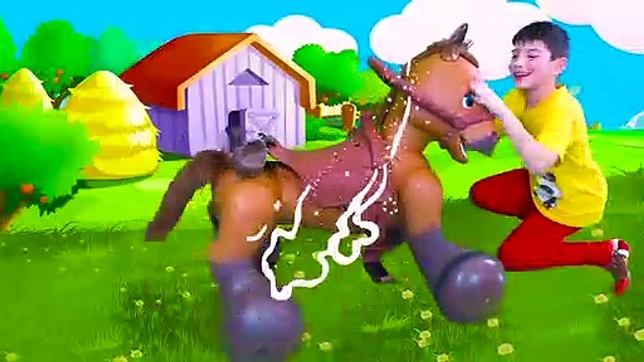 Sasha Play with Ride On Horse Toy and Goes to the Camping