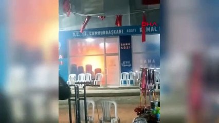 CHP'NİN SEÇİM OFİSİNDE YANGIN