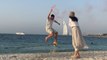 Lovely couple does a cute beachside gender reveal during their first trip abroad (UAE)