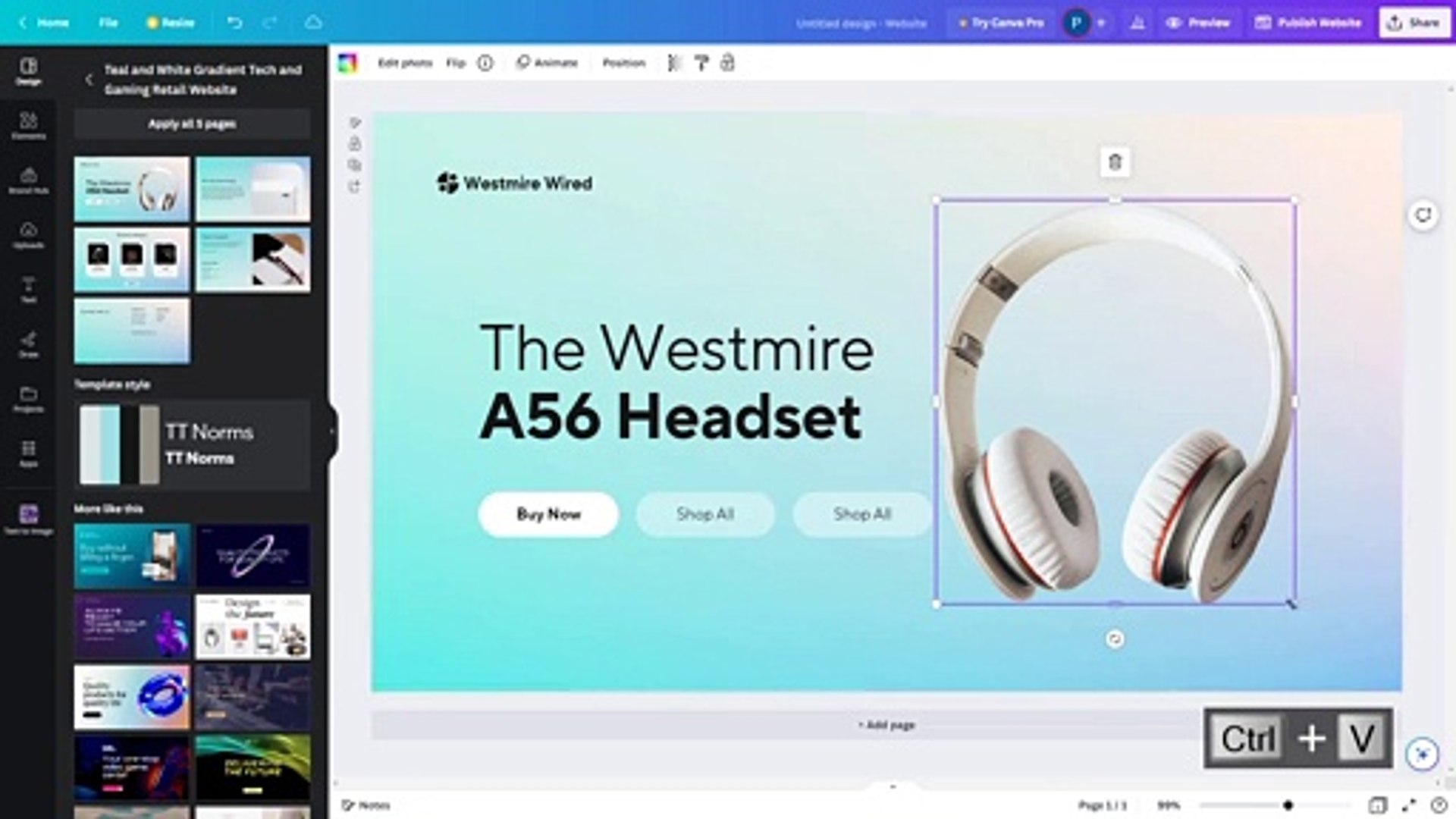 Canva Course Section 61 Website Design Editor