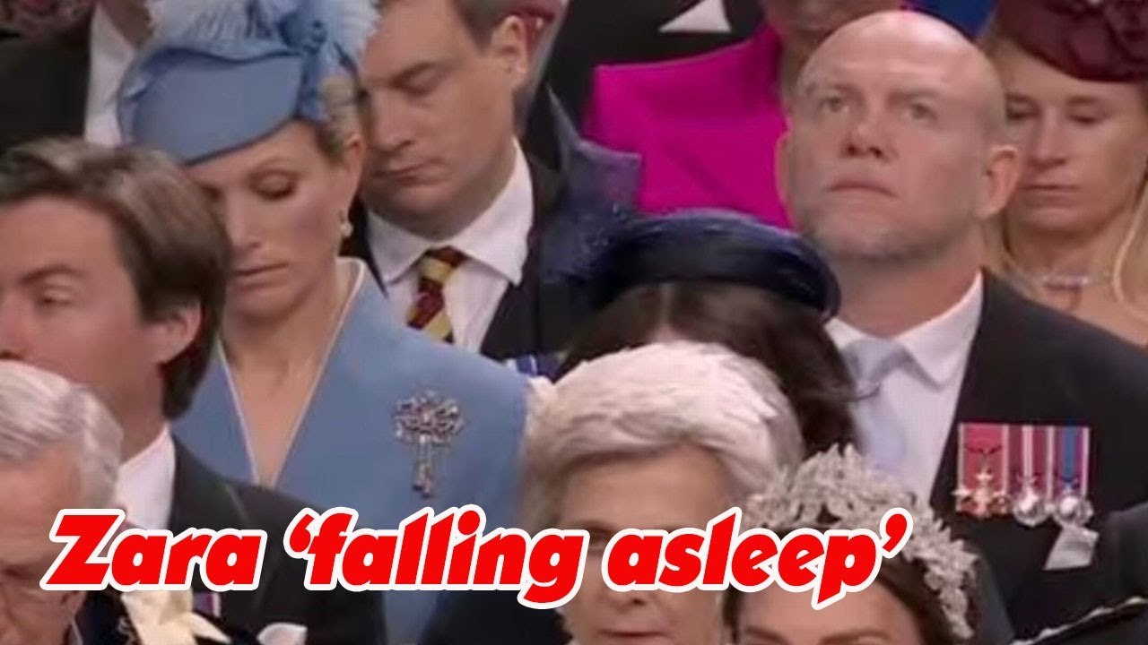 Zara and Mike Tindall caught falling asleep at coronation after night of partying