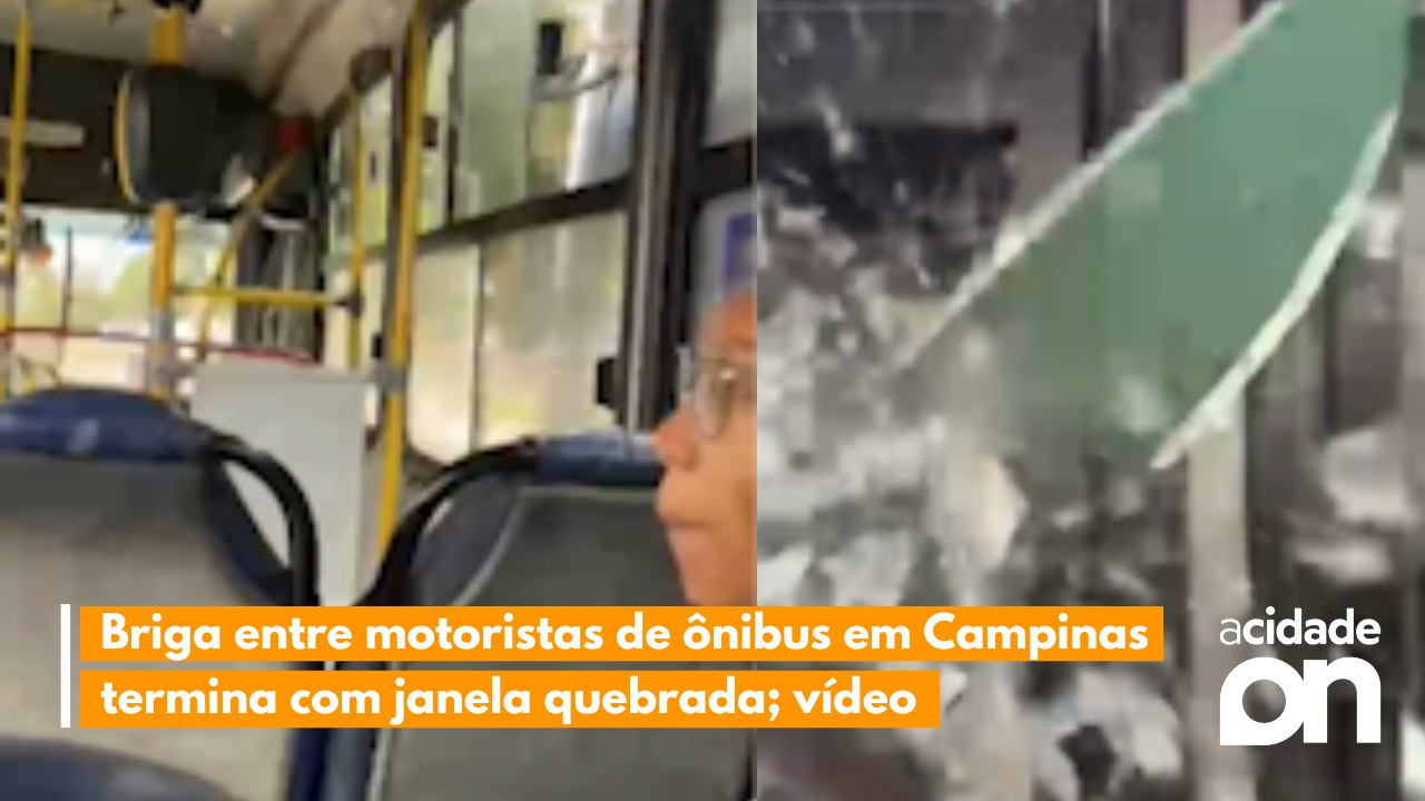 Briga entre motoristas de ônibus em Campinas termina com janela quebrada; vídeo