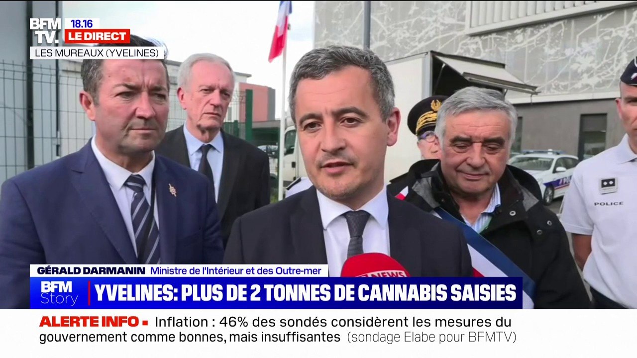 2,4 tonnes de cannabis saisies dans les Yvelines: "C'est la saisie quasiment la plus record de ces trente dernières années", affirme Gérald Darmanin