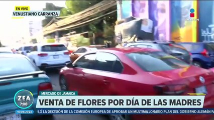 Mercado Jamaica se satura por venta de flores este 10 de mayo