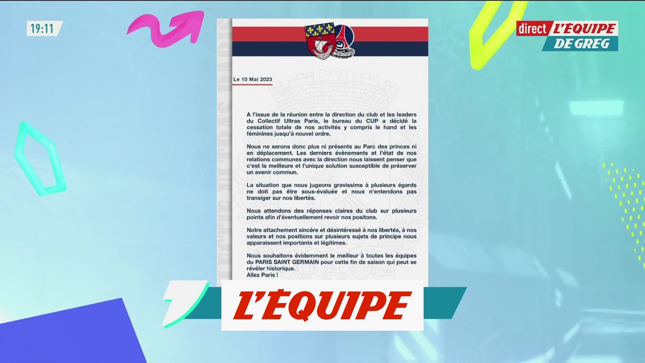 PSG : le CUP a décidé de cesser ses activités jusqu'à la fin de la saison - Foot - L1