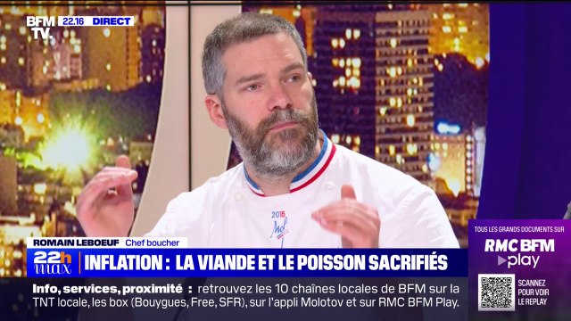 Pour Romain Leboeuf, chef boucher, des clients réguliers de grande surface reviennent à l'artisanat du fait de l'inflation sur les produits alimentaires