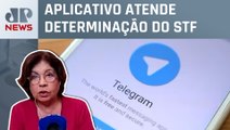 Telegram apaga mensagem contra PL das Fake News; Dora Kramer comenta