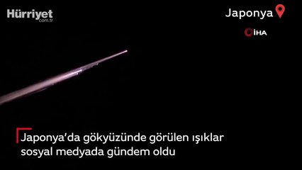 Japonya’da gökyüzünde görülen ışıklar sosyal medyada gündem oldu