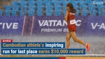 Cambodian athlete's inspiring run for last place earns $10,000 reward | The Nation